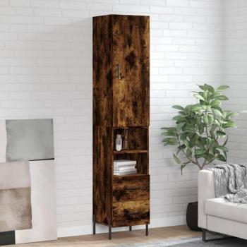 Aparador de madera contrachapada roble ahumado 34,5x34x180 cm Vidaxl Marrón