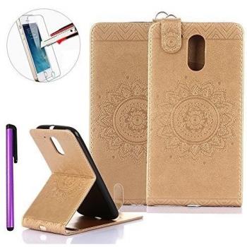 Moto G4 Funda de piel, moto G4/G4 Plus [vertical Flip] funda, función atril para Moto G4 Plus, 'en relieve Premium piel sintética con cierre magnético con tapa [up-down] funda protectora para Motorola Moto G4/G4 Plus