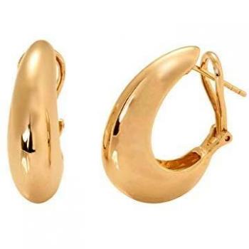 VIDAL & VIDAL Pendientes Oro 18 Ktes Liso cierre Omega