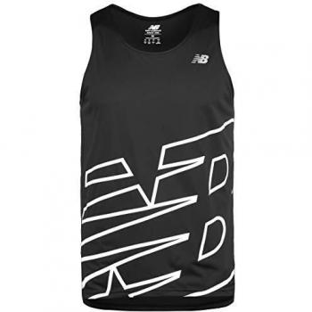 New Balance Accelerate Singlet - Camiseta de entrenamiento para hombre, negro, large