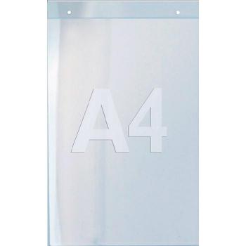 Soporte de folletos de pared DIN A4 vertical en acrílico transparente