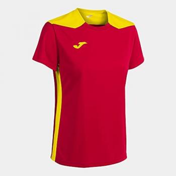 Camiseta Manga Corta Mujer Championship VI Rojo Amarillo Joma