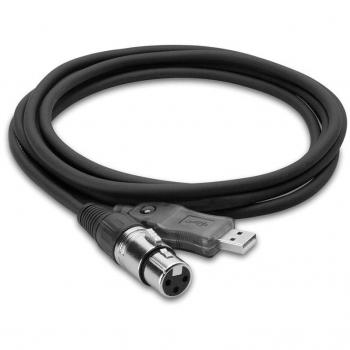 XLR Female to USB-A Microphone Interface Cable - 10ft (3m)