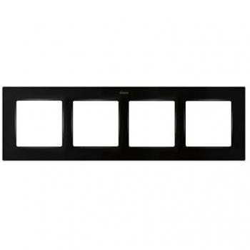 Marco Simon 82 Concept, Marco de Pared, 4 Elementos, Color Negro Mate, Compatible con Series de Mecanismos Simon 75, 31, 82 y 88, Apto para Interiores, Fácil de Montar