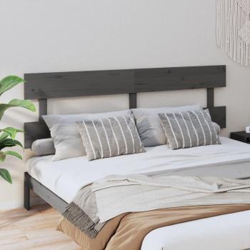 Cabecero de cama gris 184x3x81 cm madera maciza de pino