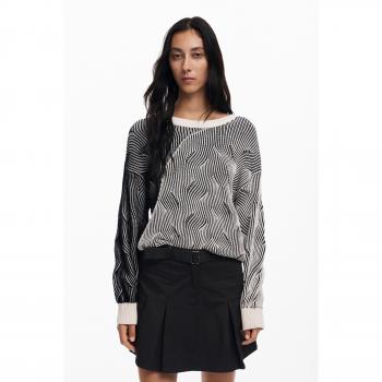 Desigual Ottawa Regular Fit Gray Round-Neck Pullover for Women Size L