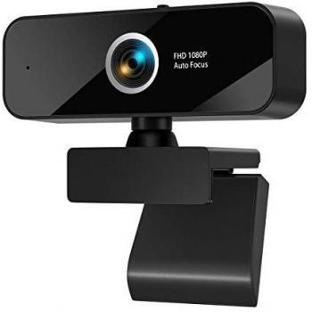 eztechny Webcam PC 1080P Full HD con Micrófono Estéreo, Webcam USB 2.0 Streaming Cámara Web para Video Chat y Grabación con Clip Giratorio, Compatible con Windows, Mac y Android