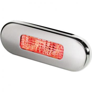 HELLA MARINE Surface Mount Oblong LED Courtesy Lamp - Red LED - Stainless Steel Bezel