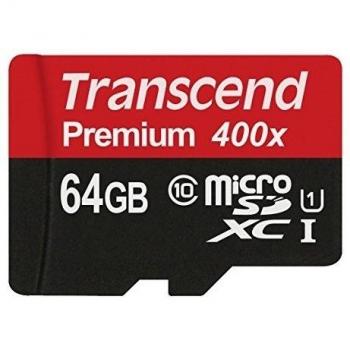 Transcend TS64GSDU1E micro tarjeta de memoria SD de 64 GB Clase 10