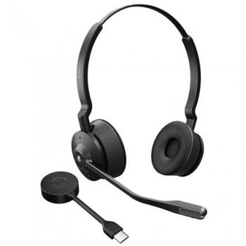 Auriculares Jabra Engage 55 SE Inalámbricos DECT Estéreo USB-C para Oficina y Centro de Llamadas con Cancelación de Ruido, Negro