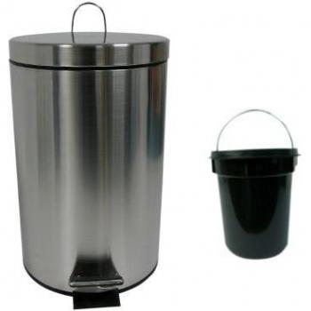 MSV 20 L Cubo Pedal INOX 20L, Acero Inoxidable, Gris Satinado, 46x1x29 cm