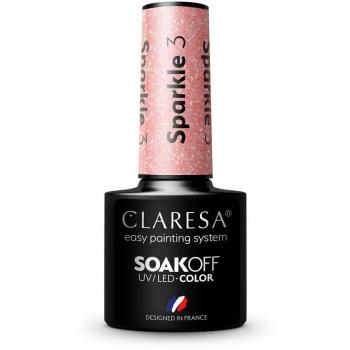Esmalte Semipermanente Soak Off Claresa 03: Sparkle - UV/LED, Color Sparkle, Tono 3, 5 g