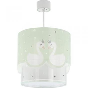 Lámpara de Techo Infantil Sweet Love Cisne Verde E27 1 Luz 26 cm