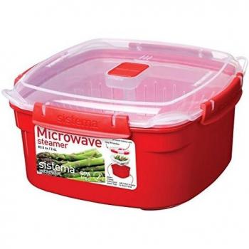 Sistema Vaporizador de Microondas 2.4 Litros - Rojo, Transparente