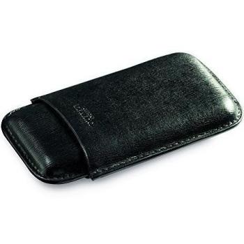 Officine de Medici DE00106 Estuche para 3 Cigarrillos, de Cuero Italiano, Color Negro, 18 cm