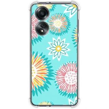 Funda Antigolpes de Silicona para Oppo A58 4G con Diseño de Flores 05