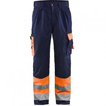 Blakläder 158418605389D100 High tornillos de clase 1-Pantalón talla D100, color naranja/azul marino, color azul