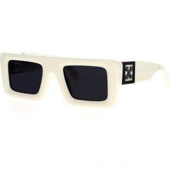 Off-White Oeri049 Leonardo Sunglasses, Color: 0107 White/Dark Grey, Unisex, Size: 51 MM, Stylish Squadrata Bianco for Summer