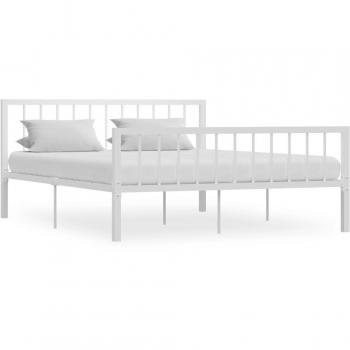 Estructura de cama de metal blanco 160x200 cm sin colchón