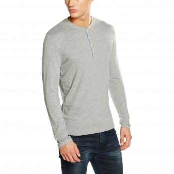 SELECTED HOMME SHHNIKLAS LS SPLIT NECK NOOS, Camisa Manga Larga Hombre, Gris
