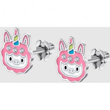 Pendientes de Plata con Motivo de Unicornio para Niñas