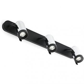 Aplique orientable 3 focos Cromo/negro Orleans GU10 43528