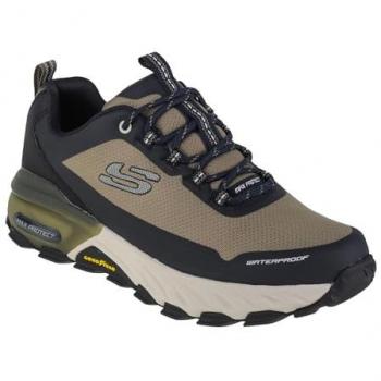 Zapatilla Skechers Max Protect-Fast Track Verde Hombre, Talla 41, Material: Sintético/Malla, Color: Verde Oliva con detalles en Negro