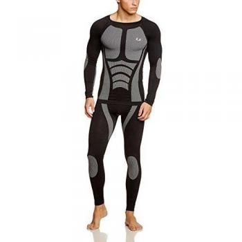 Ultrasport Tide - Conjunto interior deportivo unisex, color negro / gris, talla XXL