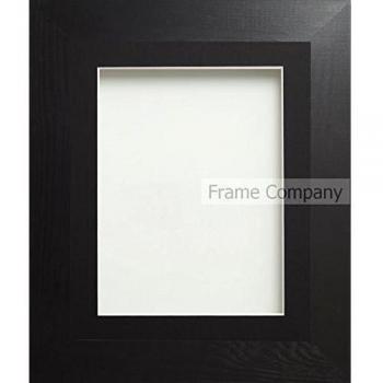Frame Company marco de fotos de madera de la Hamilton Serie, de madera, con marco y paspartú de colour negro, colour negro, madera, negro, 20x16 for pic size A3
