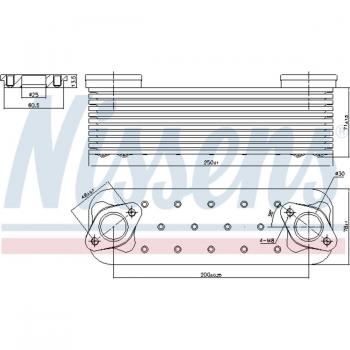 Enfriador de aceite NISSENS 90827 con características de alta eficiencia en la refrigeración del aceite del motor, diseño optimizado para un mejor flujo y durabilidad, compatible con múltiples modelos de vehículos