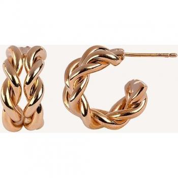 Pendientes de aro Essentials acabados en oro 18kt trenzados Vidal & Vidal