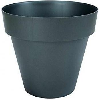 Maceta Redonda Plastiken TES 38 cm Antracita - Capacidad 23L