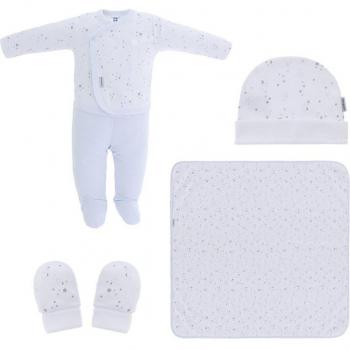 Conjunto de bebé niño 5 piezas primera puesta estampado estrellas.
