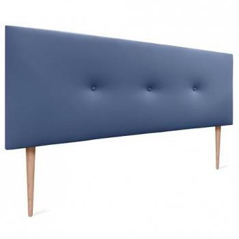 Cabecero de Polipiel Liso Acolchado con Botones y Patas 145x105cm para Camas 120/135/140 - Azul