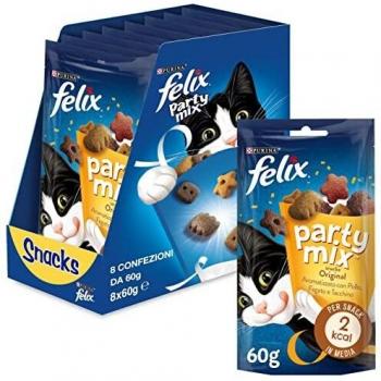 Felix Party Mix Original Mix Snack Para Gatos 8 x 60 Gr
