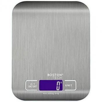 Báscula de Cocina Digital para alimentos. Báscula de Joyería, Pantalla LCD, Acero Inoxidable Impermeable, Función Tara, Baterías Incluidas Capacidad 5 kg/ Modelo HK105 RECETARIO DESCARGABLE