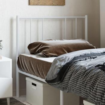vidaXL White Metal Headboard 100 cm