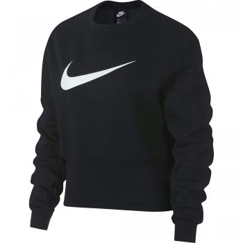 Nike Sportswear Swoosh, Hoodie para Mujer, Mujer, 932130-010, Black/Black/White, Large