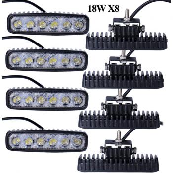 Lámpara LED Leetop de trabajo, diurna y antiniebla, 18 W, 126 W, con haz de proyección, con forma rectangular, de 12 V a 24 V, para todoterrenos, coches y camiones 18.00W, 24.00V