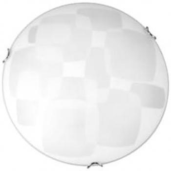 Lámpara de Techo Chicago Epikasa, Metal, Vidrio, Cromo, Blanco, 40x40x11 cm