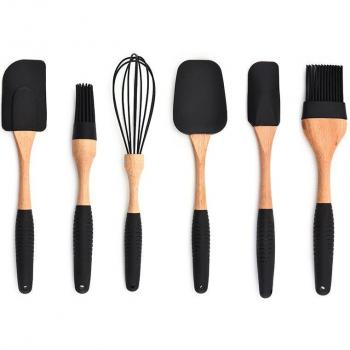 Juego de Utensilios de Cocina de Silicona para Hornear: Espátula, Cepillo, Servidor de Pasta, Guantes y Batidor de Huevos