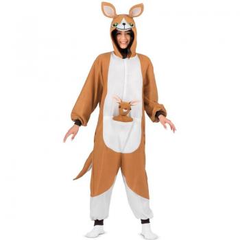 Disfraz de Canguro Pijama con Capucha y Peluche para Adulto - Original y Divertido