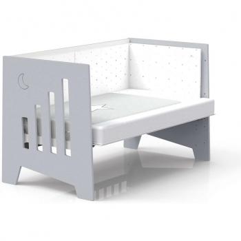 Cuna de colecho Alondra Omni XL 6 en 1 (70 x 140 cm) - Cuna, cama, sofá, colecho, Montessori, mesa - color gris