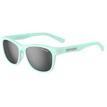 Tifosi Swank Polarized Sunglasses Satin Crystal Teal Smoke