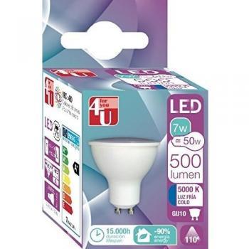 Garza ® - Bombilla Led GU10 Dicroica, Luz fria 6500K, Casquillo GU10, 7W 500 lúmenes