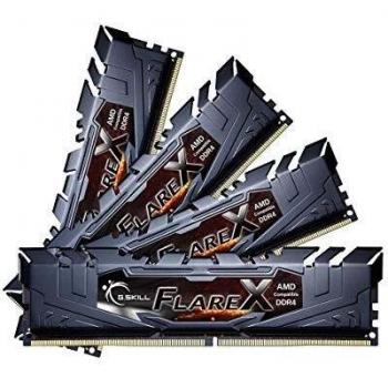 G.Skill Flare X Series 64GB (4 x 16GB) DDR4-3200 PC4-25600 CL16 Quad Channel Desktop Memory Kit F4-3200C16Q-64GFX - Black