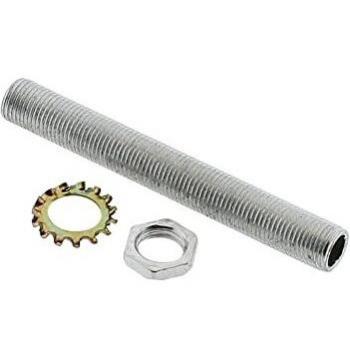 Tornillo hueco para base E27, 80mm, tuerca