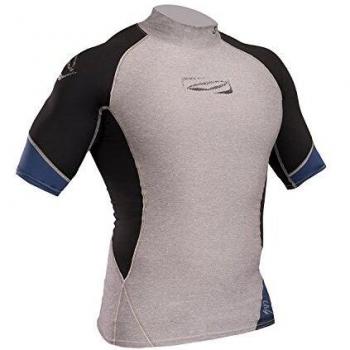 2018 Gul Xola Short Sleeve Rash Vest Marl / Black RG0338-B4 Sizes- - Medium