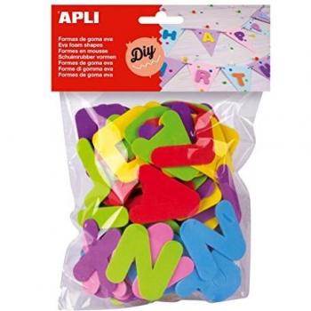 APLI - Bolsa formas EVA formas letras, 104 uds