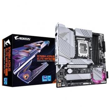 Gigabyte B760M AORUS ELITE WIFI6E GEN5 Motherboard - LGA 1700, Intel B760, mATX, 12+1+1 VRM, up to 5600MHz DDR5,